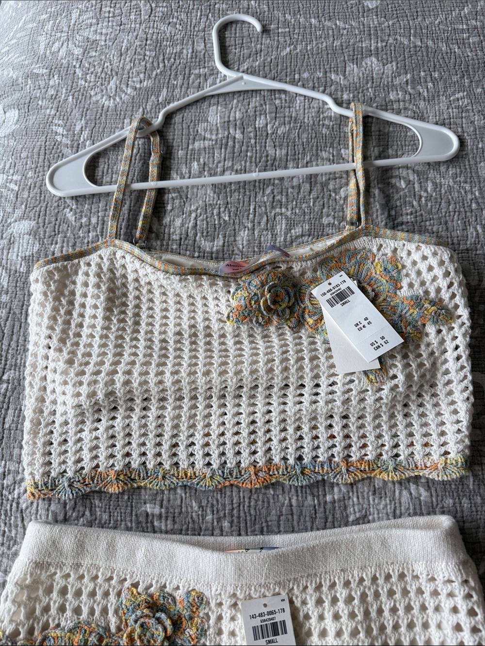 Abercrombie & Fitch Crochet Two-Piece Crop Top and Skirt Set size SM - Picture 3 of 8
